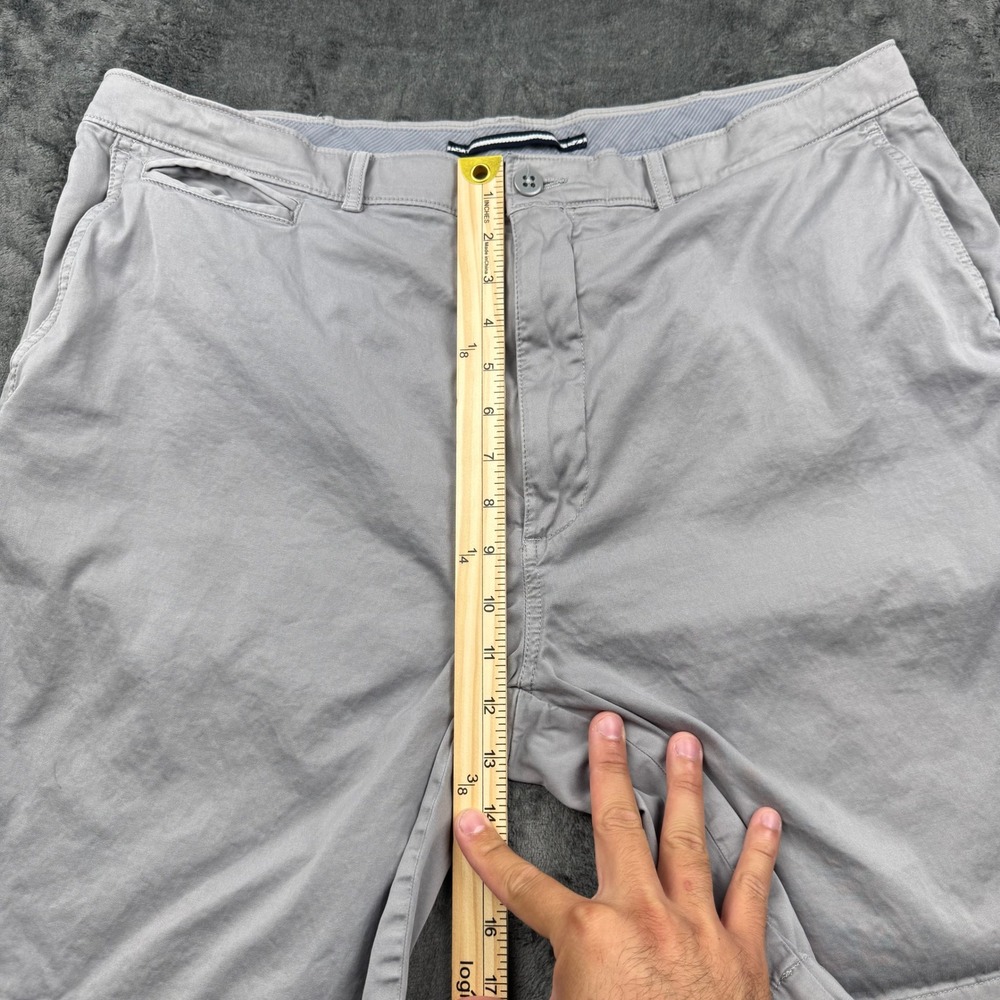 Cremieux Mens Gray Cotton Stretch Chino Shorts Size 40 Flat Front Classic Casual - Picture 3 of 11